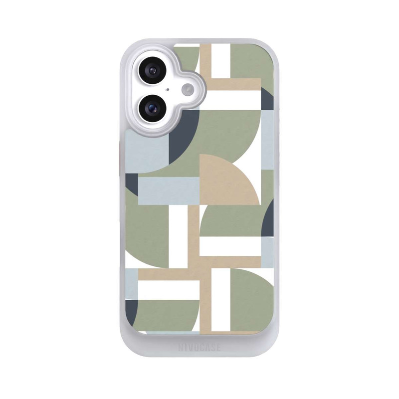iPhone 16 NIVOcore Polygones futuristes du Bauhaus Beige