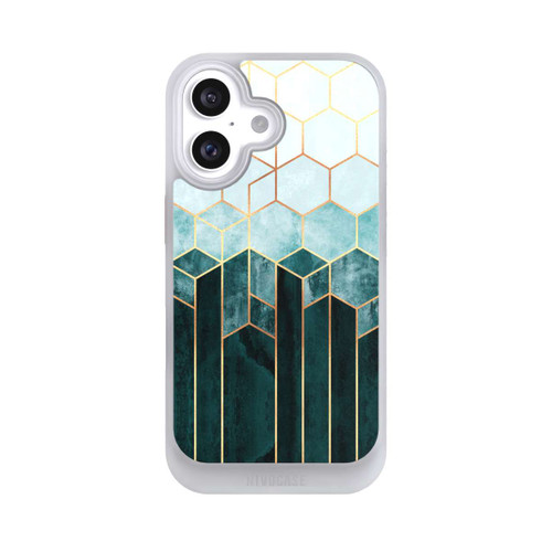 Apple iPhone 16 NIVOcore Blaugrüne Sechsecke