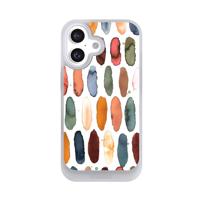 iPhone 16 NIVOcore Aquarellstriche aus mineralischem Terrakotta