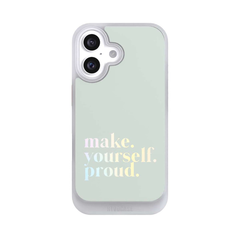 iPhone 16 NIVOcore Make Yourself Proud Quote-Mint and Gradient
