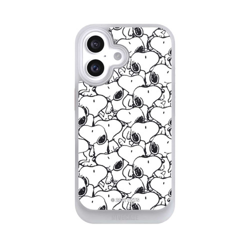 Apple iPhone 16 NIVOcore Snoopy Muster Schwarz und Weiß