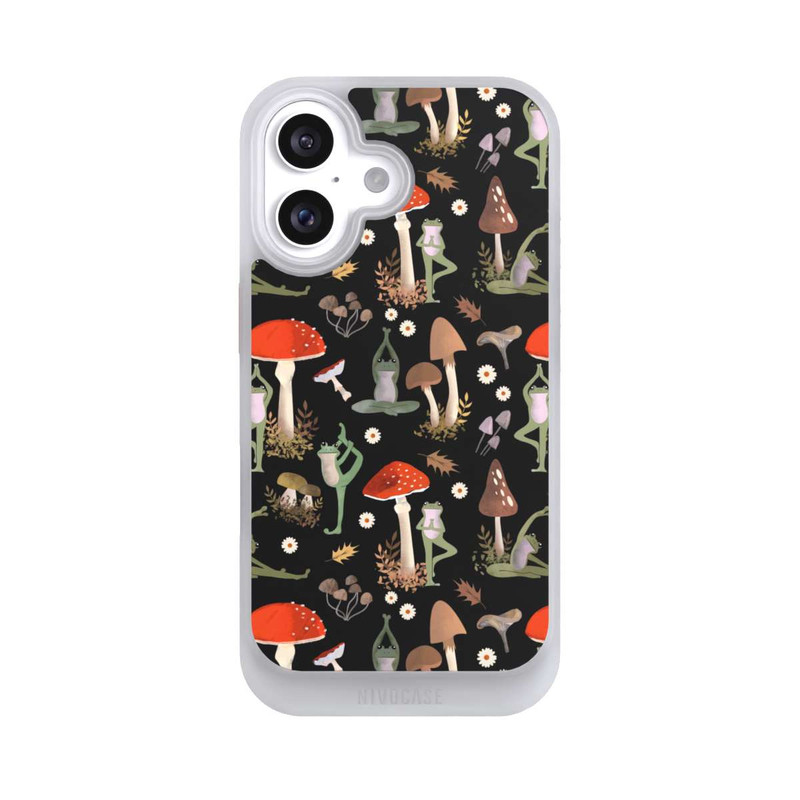 iPhone 16 NIVOcore Yoga-Frösche mit Pilzen
