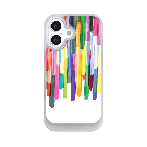 Apple iPhone 16 NIVOcore Bunte Streifen Weißer Hintergrund