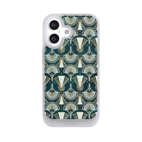 Apple iPhone 16 NIVOcore Art Deco Green Pattern