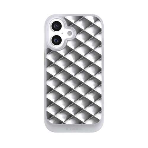 Apple iPhone 16 NIVOcore Glamour Silver Squares