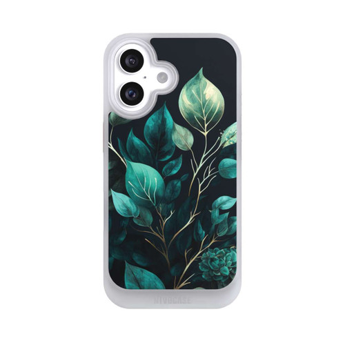 Apple iPhone 16 NIVOcore Grüne Eukalyptus Blätter mit dunklem Hintergrund mit KI