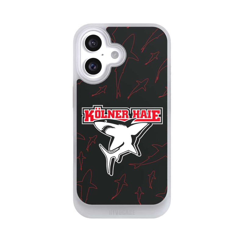 iPhone 16 NIVOcore Haie Muster Rot