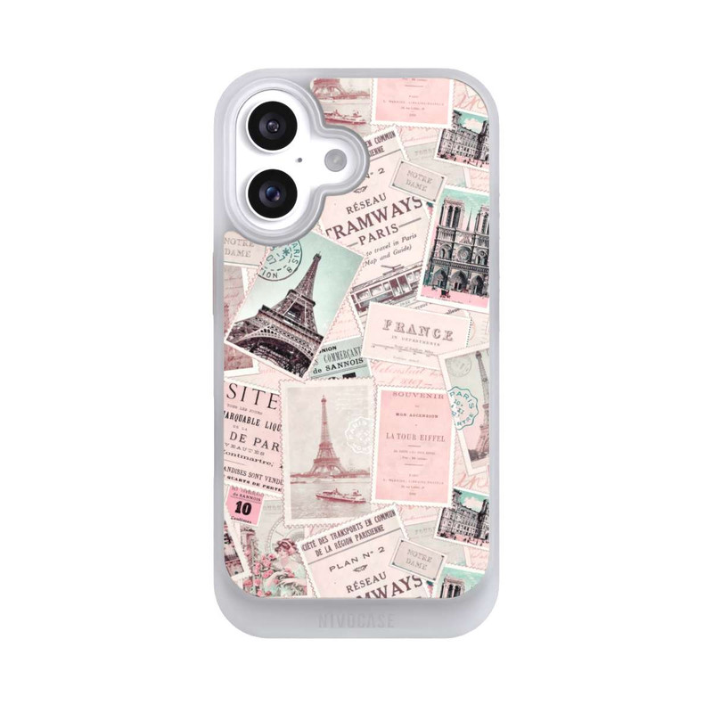 iPhone 16 NIVOcore Vintage Paris Postcards Pattern