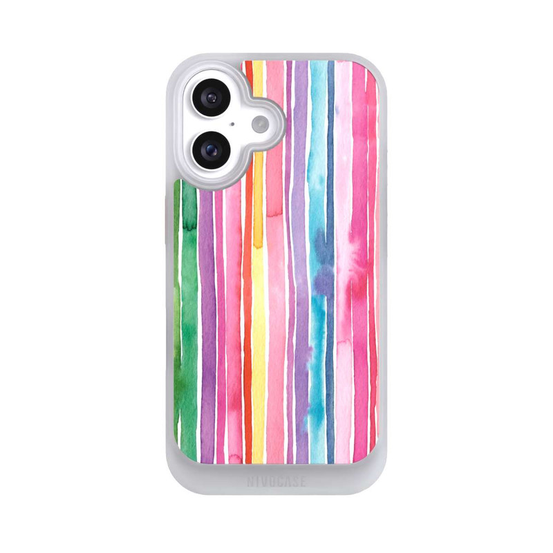 iPhone 16 NIVOcore Camouflage Rayures arc-en-ciel