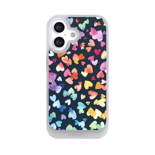 Apple iPhone 16 NIVOcore Valentinstag Herzen Schwarz