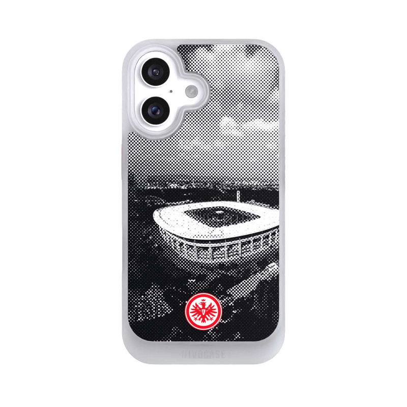 iPhone 16 NIVOcore SGE Stadion Schwarz Weiß