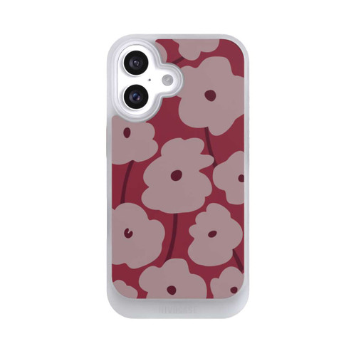 Apple iPhone 16 NIVOcore Minimalistische Blumen Bordeaux