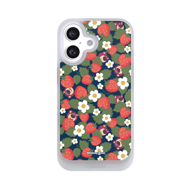 iPhone 16 NIVOcore Lotso Toy Story Strawberry Flower Pattern