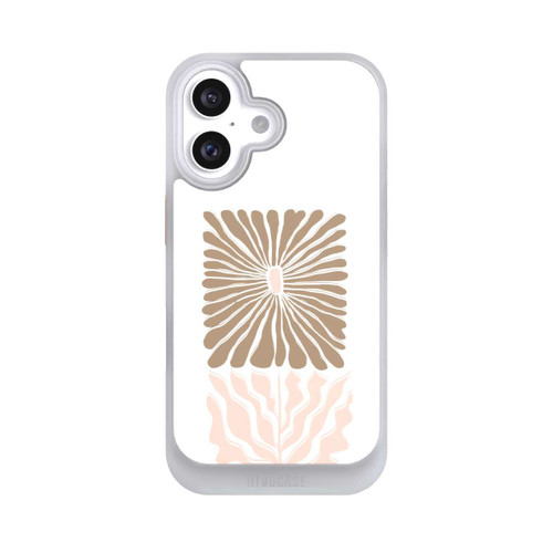 Apple iPhone 16 NIVOcore Eckige Blume Hellbraun