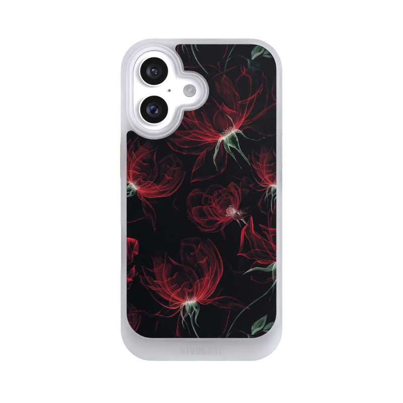 iPhone 16 NIVOcore Tapete mit roten Blumen