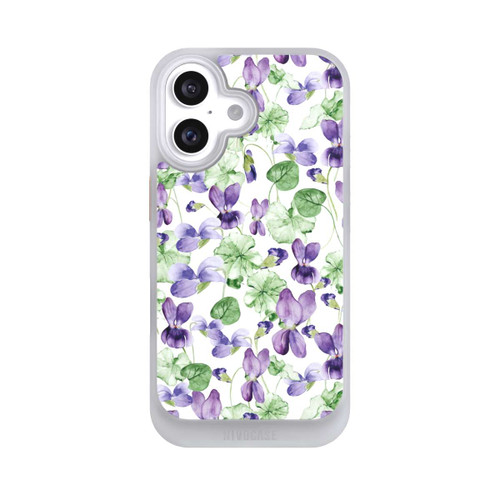Apple iPhone 16 NIVOcore Purple Wildflowers Pattern Watercolor
