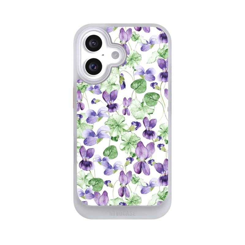 iPhone 16 NIVOcore Purple Wildflowers Pattern Watercolor