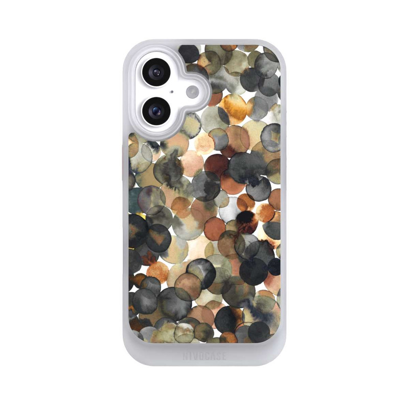 iPhone 16 NIVOcore Watercolor Dots Brown Pattern