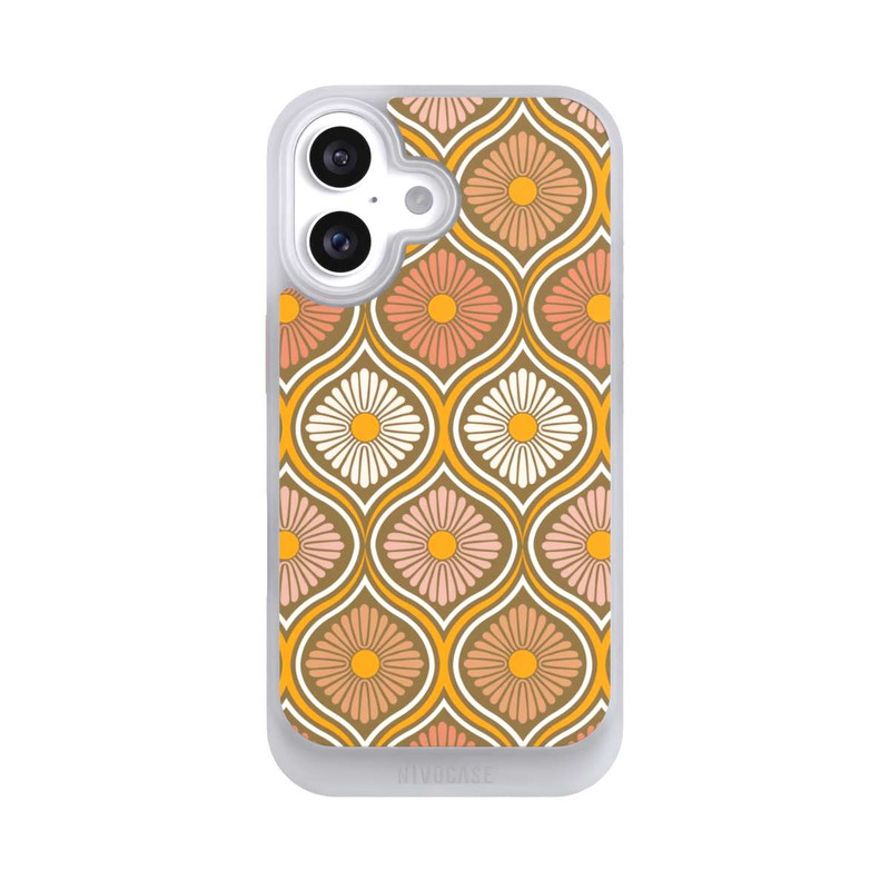 iPhone 16 NIVOcore Groovy 70s Retro Mid-Century Daisy Flowers