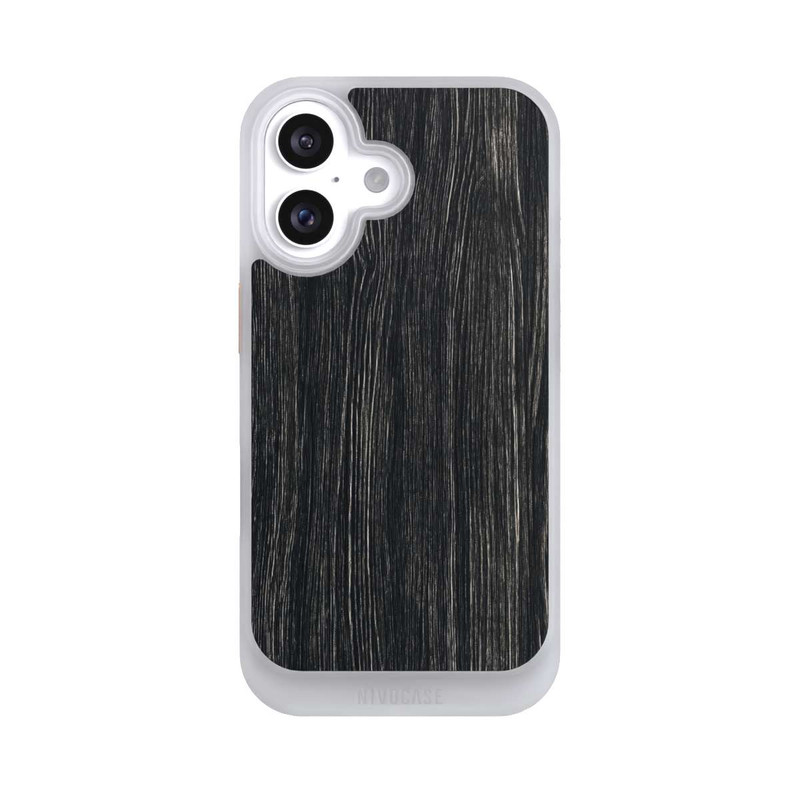 iPhone 16 NIVOcore Texture du Bois Foncé