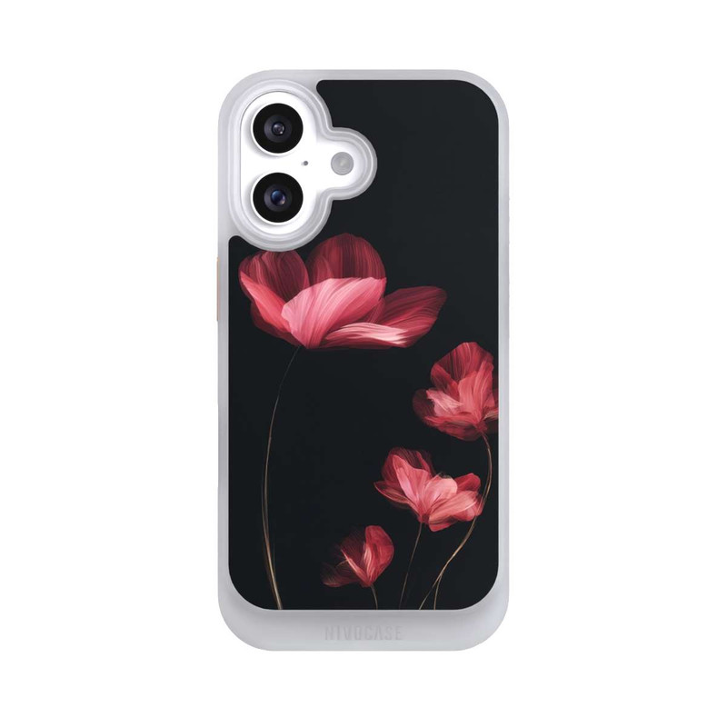 iPhone 16 NIVOcore Fleurs Bordeaux Noires