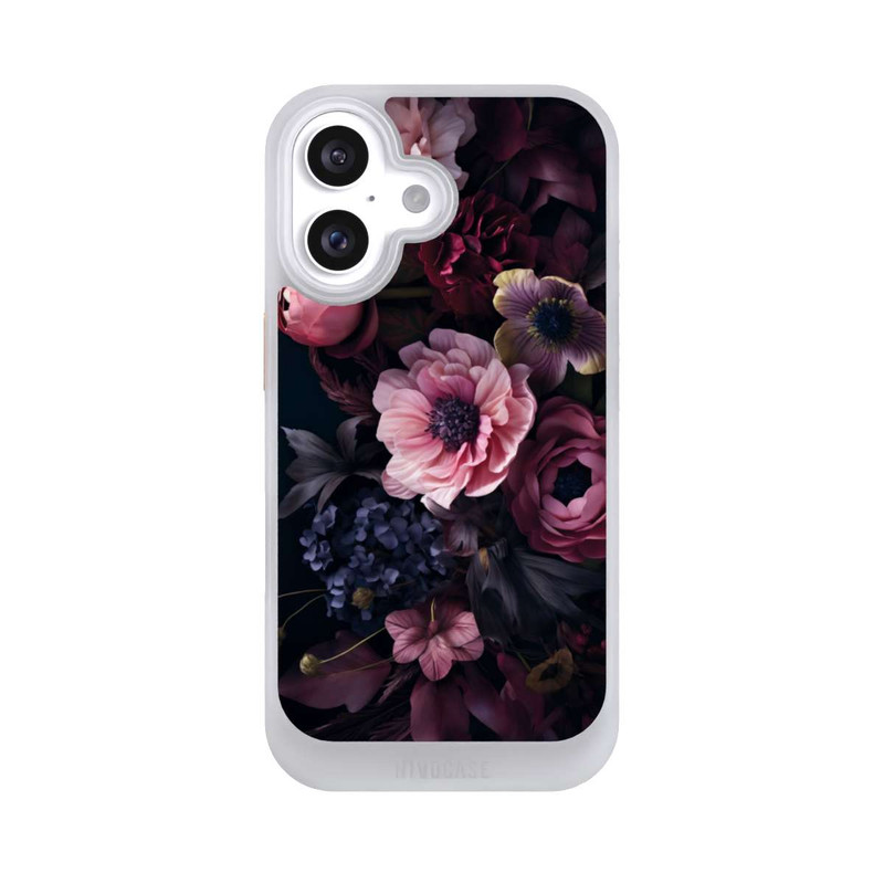 iPhone 16 NIVOcore Rosa Blumenbild mit Pfingstrosen auf dunklem Hintergrund Mit KI