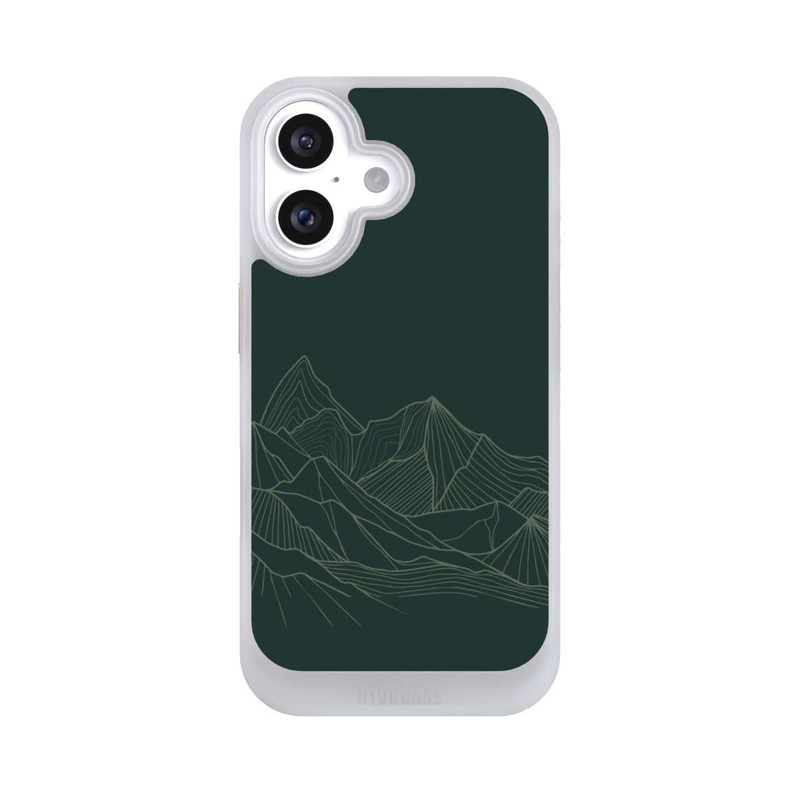 iPhone 16 NIVOcore Berg Line Art Grün