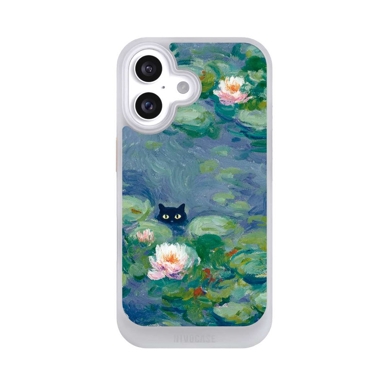 iPhone 16 NIVOcore Katze im Teich Monet Gemälde Impressionismus