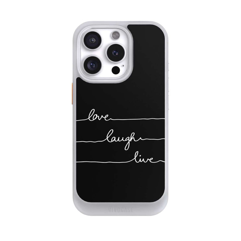iPhone 16 Pro NIVOcore Love Laugh Live blanc/noir