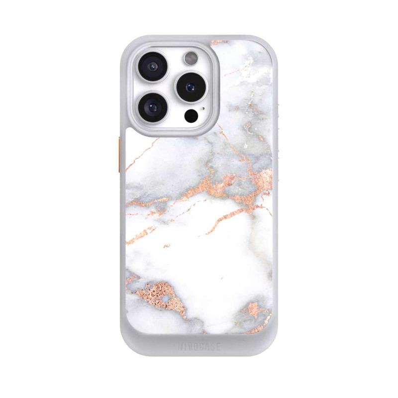 iPhone 16 Pro NIVOcore Marbre Blanc et Doré