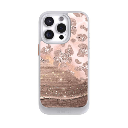 Apple iPhone 16 Pro NIVOcore Silberner Leoparden Glitzerlook