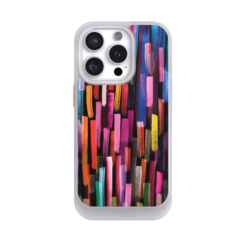 iPhone 16 Pro NIVOcore Coups De Pinceaux Colorés Noir