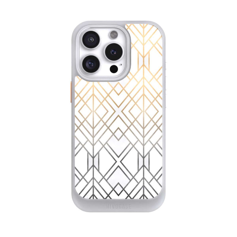 iPhone 16 Pro NIVOcore Gold and Grey Geo Print