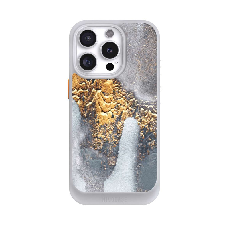 iPhone 16 Pro NIVOcore Concrete Gold Glitter Look