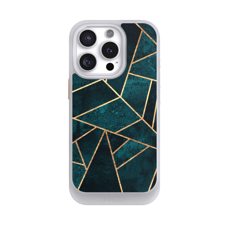 iPhone 16 Pro NIVOcore Deep Teal Stone Gold Print