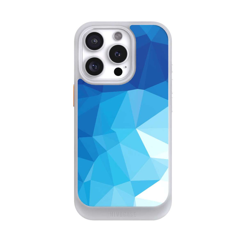 iPhone 16 Pro NIVOcore Mosaïque Polygonale Bleue