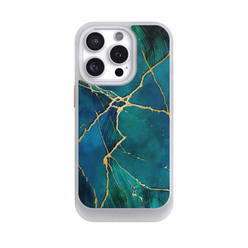 Apple iPhone 16 Pro NIVOcore Mineral glamour blue gold look