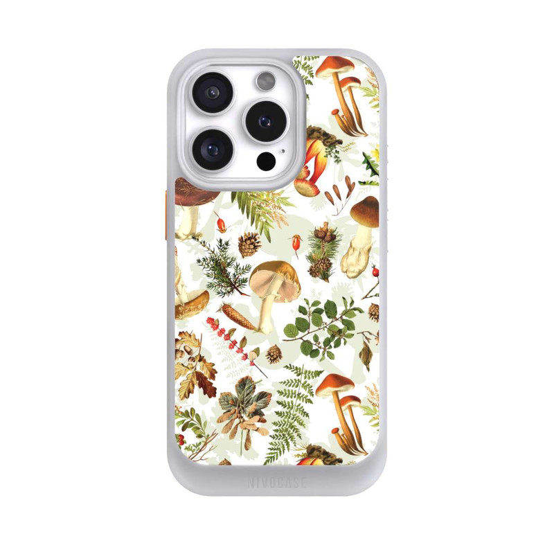 iPhone 16 Pro NIVOcore Pilzmuster Weiß