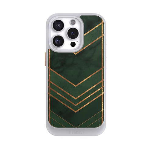 Apple iPhone 16 Pro NIVOcore Dark Green Pattern Golden Stripes