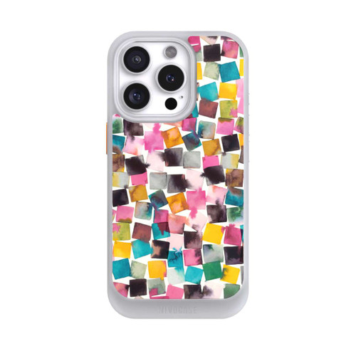 Apple iPhone 16 Pro NIVOcore Plaids Géométriques Aquarelle Rose