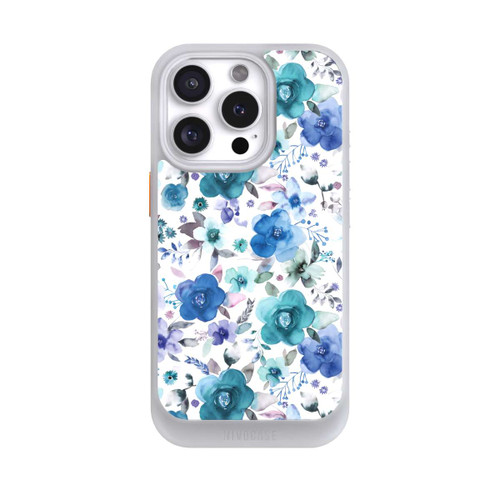 Apple iPhone 16 Pro NIVOcore Bouquets de fleurs d'hiver bleu