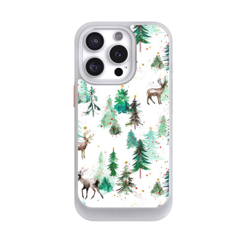 Apple iPhone 16 Pro NIVOcore Cerfs et arbres de Noël d'hiver