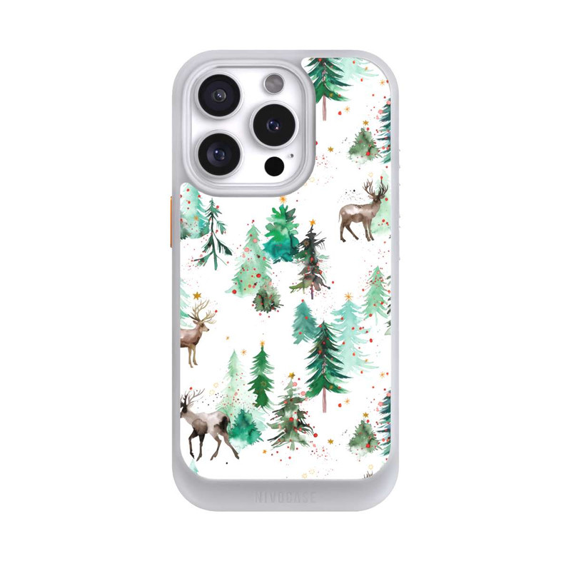 iPhone 16 Pro NIVOcore Cerfs et arbres de Noël d'hiver