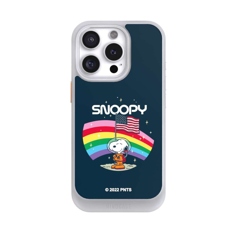 iPhone 16 Pro NIVOcore Snoopy Weltraumreisender Regenbogen
