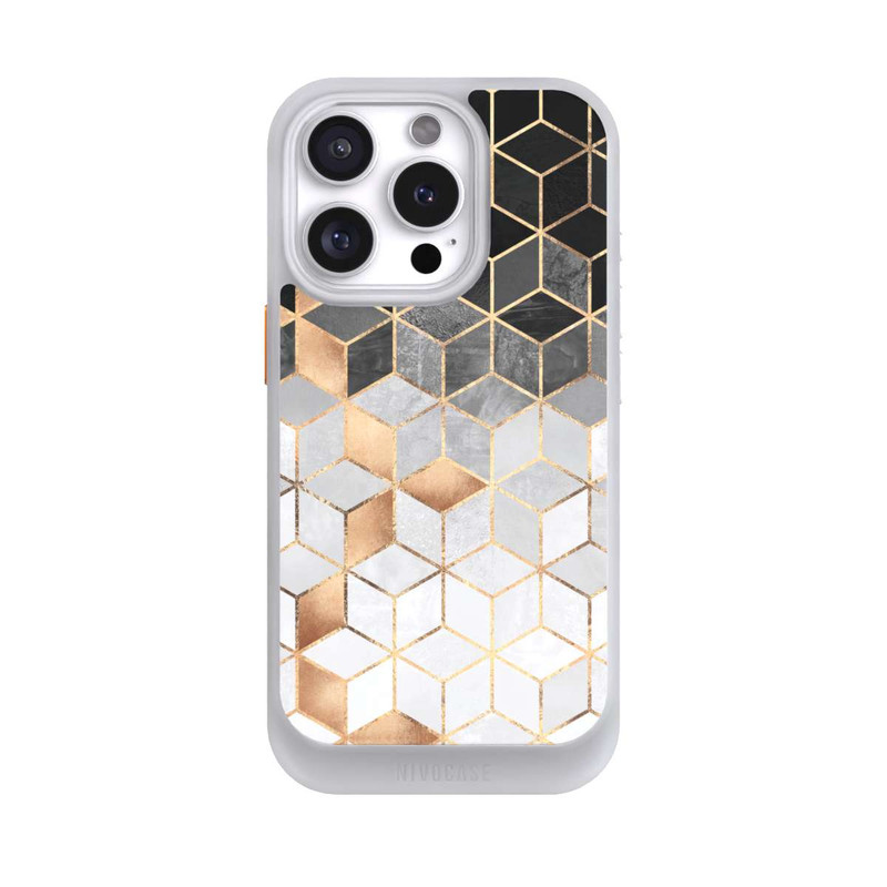 iPhone 16 Pro NIVOcore Cubes Sombres & Dorés