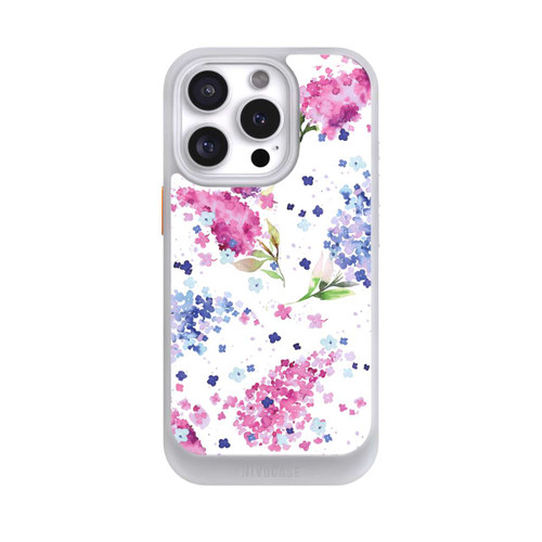 Apple iPhone 16 Pro NIVOcore Hortensias Floraux Lilas Rose