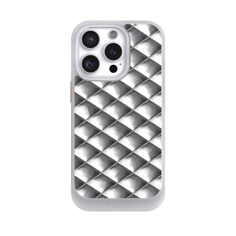 iPhone 16 Pro NIVOcore Glamour Silver Squares