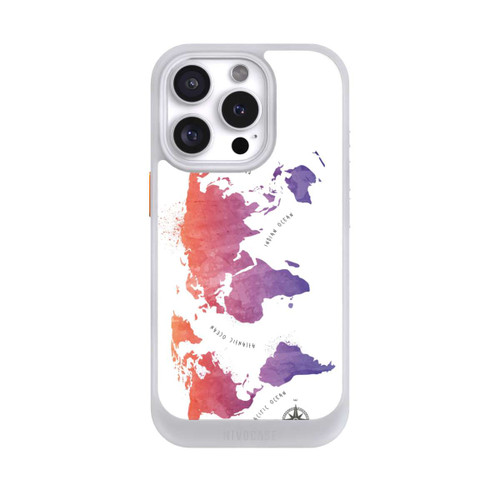 Apple iPhone 16 Pro NIVOcore Worldmap (Watercolor) white