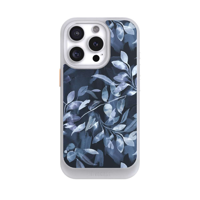 iPhone 16 Pro NIVOcore Aquarelle Feuilles Mystiques Marine