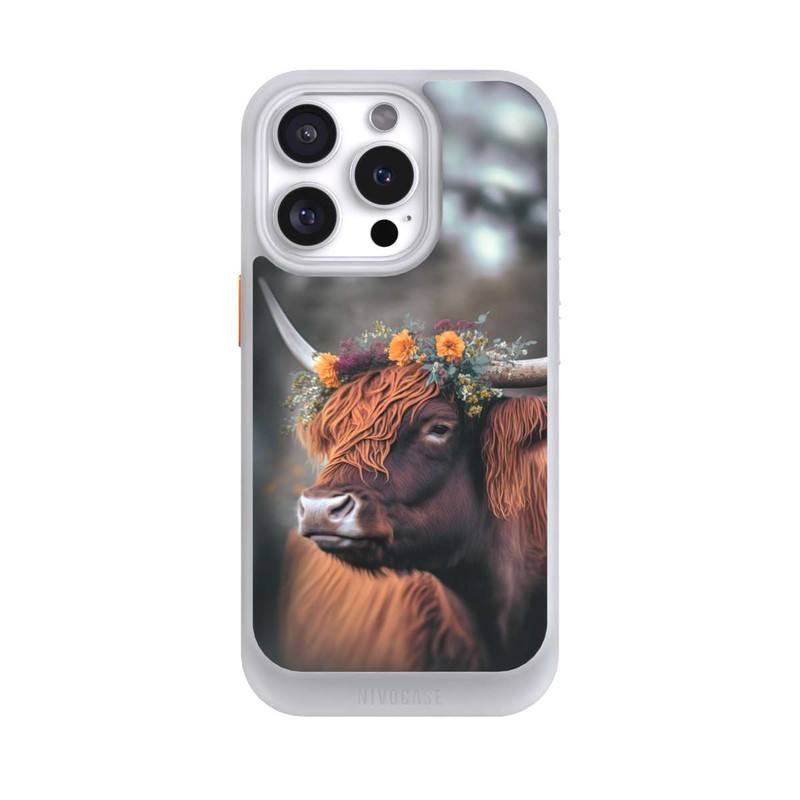 iPhone 16 Pro NIVOcore Hochland Rind mit Blumen mit KI